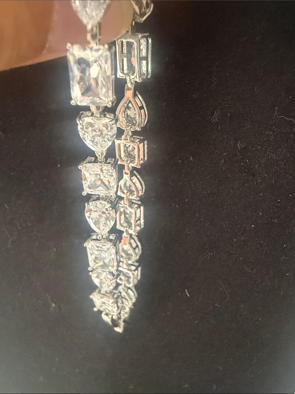 Silver-Tone Clear Crystal Drop Earrings - Sparkling Dangle